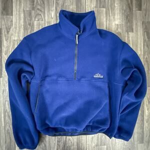 Snowcreek USA Blue Fleece Pullover XL Quarter Zip Warm Hiking Trekking Layer